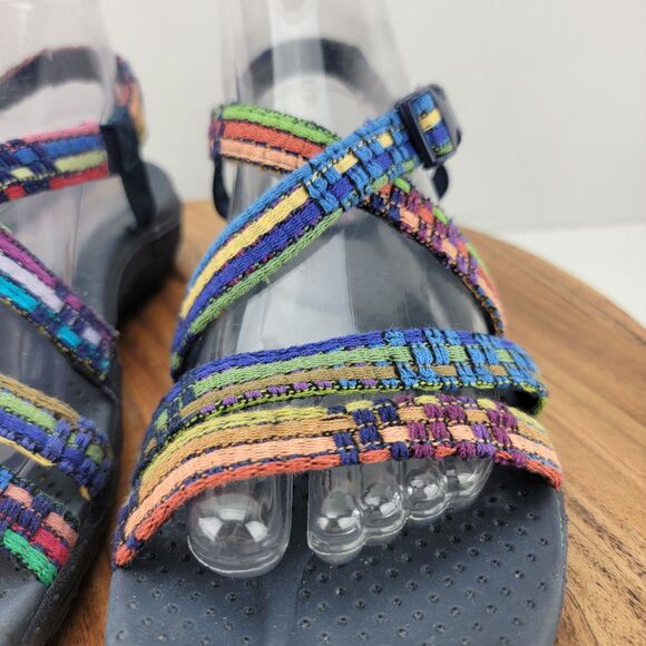 Skechers Womens Size 8 Rainbow Multi-Color Reggae Swe Me Boho Slingback Sandals - Picture 4 of 8